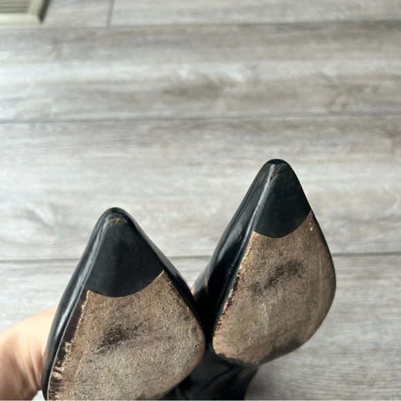 Stuart  Weitzman Black Leather Kitten Heel Pumps Made in Spain - Picture 15 of 15